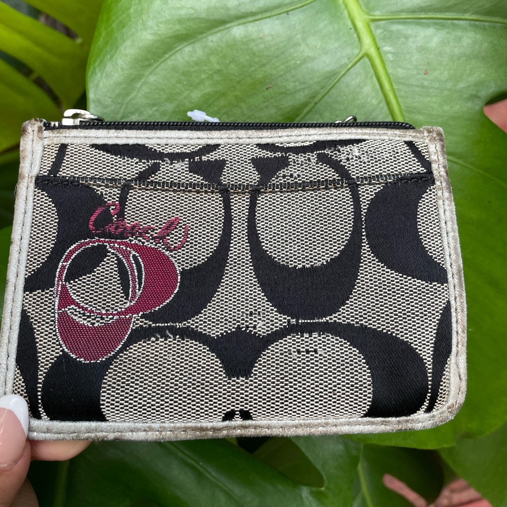 Coach Black and Tan Signature Wallet